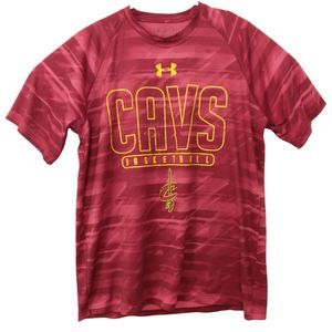 Cleveland Cavaliers basketball Under Armour tshirt mens M Medium red yellow NBA